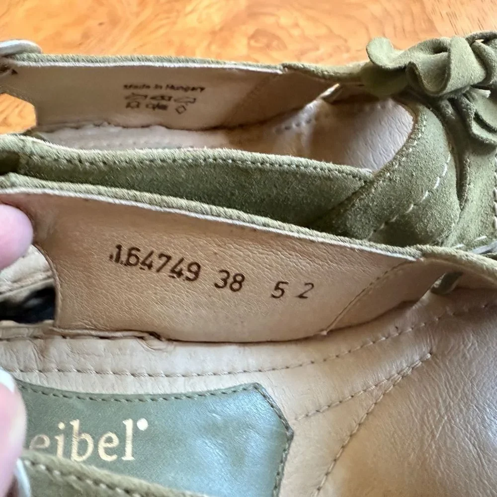 Josef Seibel Green Espadrille Slingback Shoes